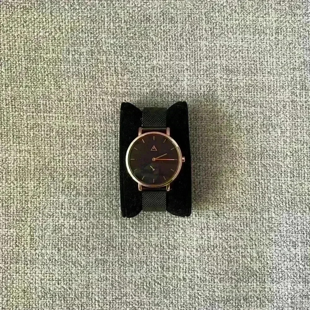 Medium | “The Peak” black & rose  gold stainless steel watch brand new